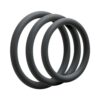 OptiMale 3 Cock Ring Set Thin Slate Silicone, Doc Johnson
