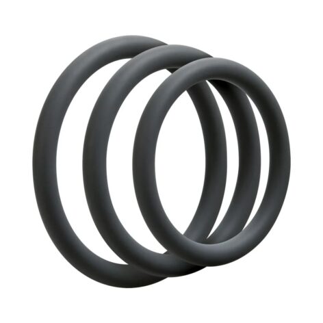 OptiMale 3 Cock Ring Set Thin Slate Silicone, Doc Johnson