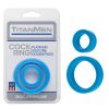 TitanMen Cock Rings Platinum Silicone 2-Pack Blue