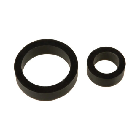 TitanMen Cock Rings Platinum Silicone 2pc Black, Doc Johnson