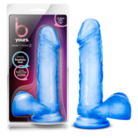 B Yours Sweet N Hard 2 Dildo 7.75in Blue, Blush