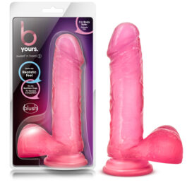 B Yours Sweet N Hard 2 Dildo 7.75in w/Balls Pink, Blush
