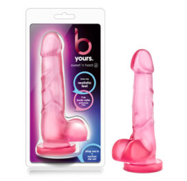 B Yours Sweet N Hard 4 Dildo 7in w/Balls Pink, Blush