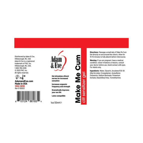 Make Me Cum Clit Sensitizer Gel 1oz, Adam & Eve