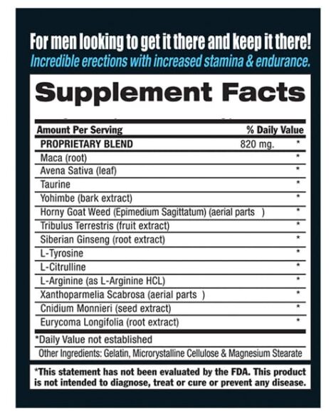 Max Hard Male Sexual Supplement Info