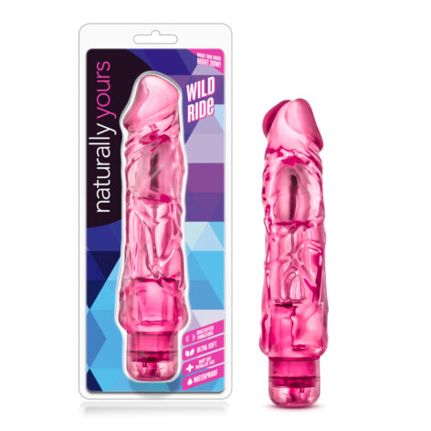 Wild Ride Dildo 9in Vibrating Pink, Blush