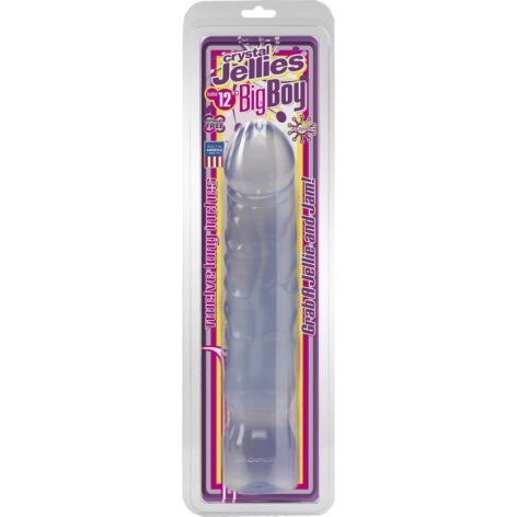 Crystal Jellies Big Boy Dildo 12in Clear, Doc Johnson