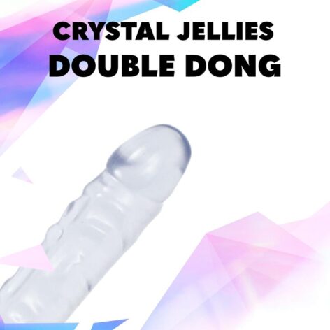 Crystal Jellies Double Dong 18in Clear, Doc Johnson