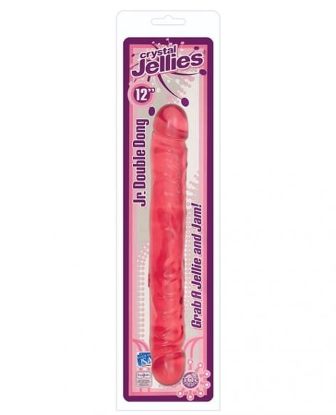 Crystal Jellies Double Dong Jr Pink 12in Pkg