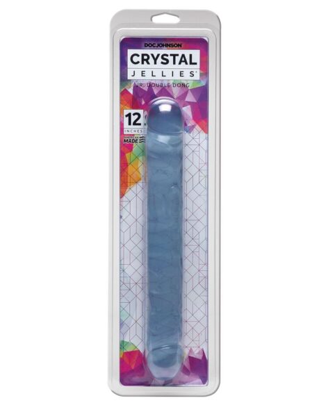 Crystal Jellies Jr Double Dong 12in Clear, Doc Johnson