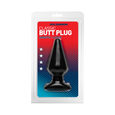 Classic Butt Plug Smooth Large Black, Doc Johnson