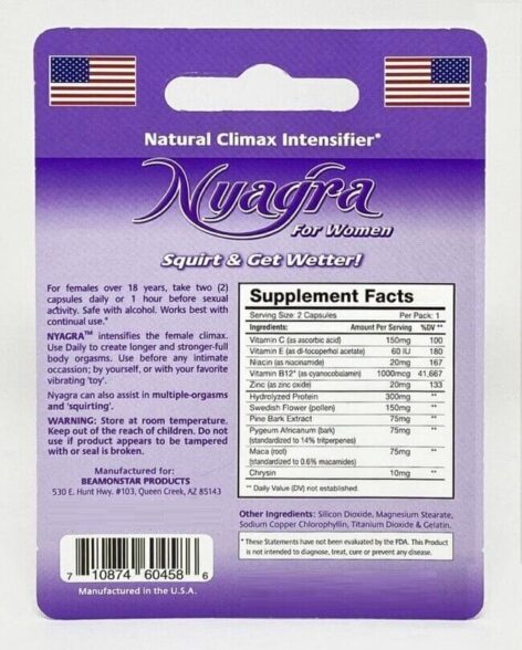 Nyagra Natural Climax Intensifier for Women 2 Pills