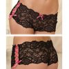 Rene Rofe Crotchless Lace Side Tie Boyleg Black M/L