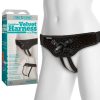 Vac-U-Lock Crotchless Velvet Harness with Plug Black