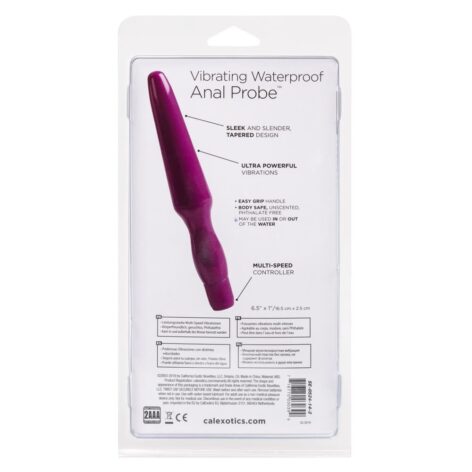 Vibrating Waterproof Anal Probe Purple, CalExotics