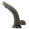 Afro American Whoppers 8in Curved Dildo w/Balls Black Afro American Whoppers 8in Curved Dildo w/Balls Black
