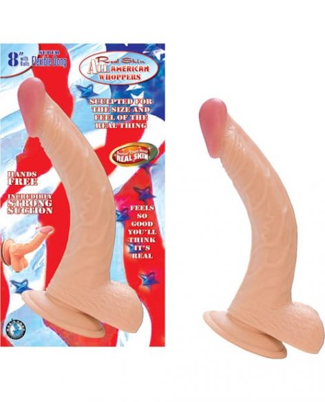 All American Whoppers 8in Dildo with Balls Flesh