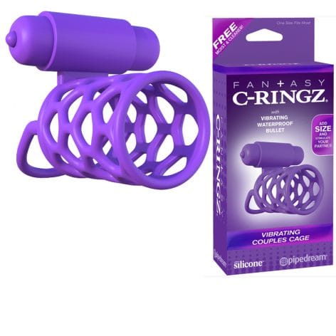 Fantasy C-Ringz Vibrating Couples Cage Purple
