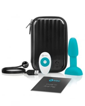b-Vibe Rimming Petite Rotating & Vibrating Anal Plug Teal | Satisfaction.com