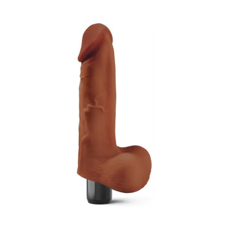 Real Feel #13 Dildo 8in Vibrating w/Balls Brown, Pipedream