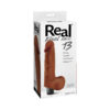 Real Feel #13 Dildo 8in Vibrating w/Balls Brown, Pipedream