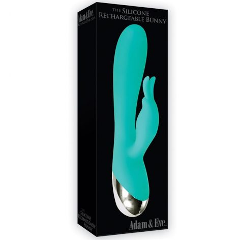 Silicone Rechargeable Bunny Teal Adam & Eve Box