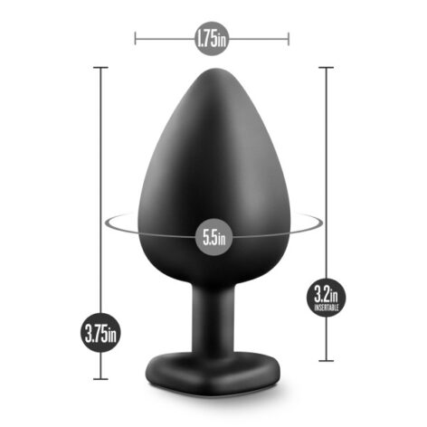 Temptasia Bling Anal Plug Large Black, Blush