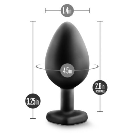 Temptasia Bling Anal Plug Medium Black, Blush