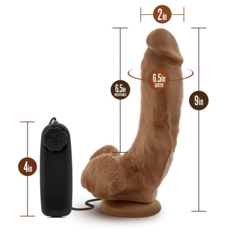 Boxer Dildo Loverboy 9in Vibe w/Balls Mocha, Blush