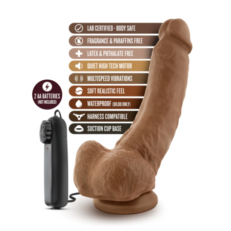 Boxer Dildo Loverboy 9in Vibe w/Balls Mocha, Blush