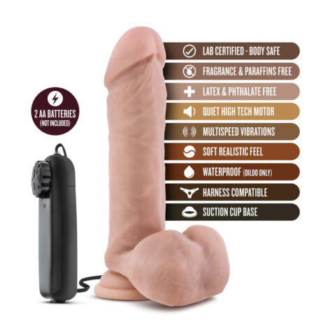 Goalie Dildo Coverboy 8in Vibe w/Balls Vanilla, Blush