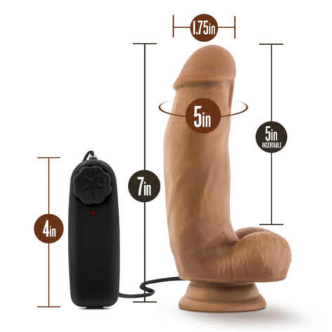 MMA Fighter Dildo Coverboy 7in Vibe w/Balls Mocha, Blush