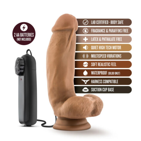 MMA Fighter Dildo Coverboy 7in Vibe w/Balls Mocha, Blush