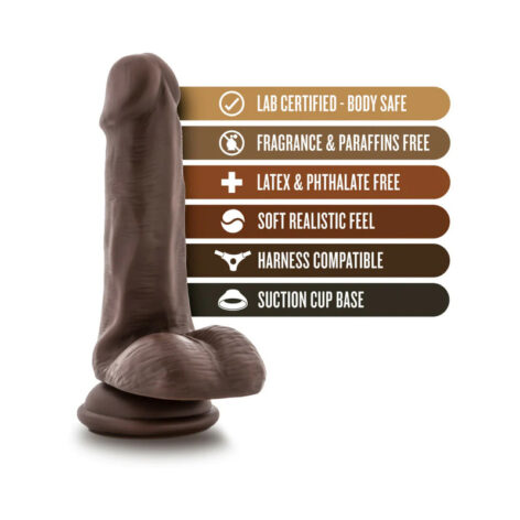 Top Gun Tommy Dildo Loverboy 6in w/Balls Chocolate, Blush