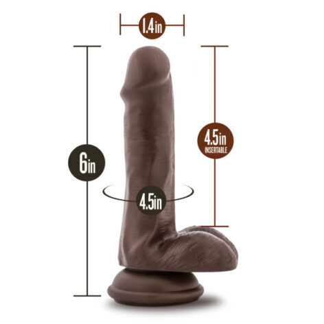 Top Gun Tommy Dildo Loverboy 6in w/Balls Chocolate, Blush