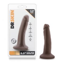 Dr Skin 5.5in Cock With Suction Cup Chocolate