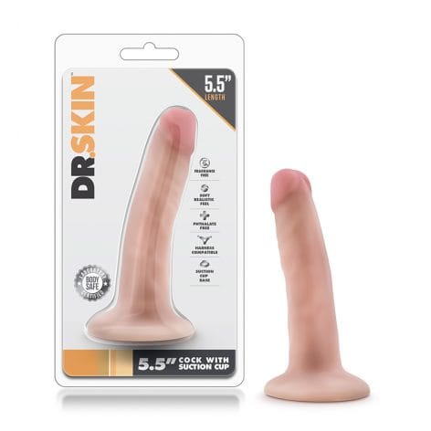 Dr Skin 5.5in Cock With Suction Cup Vanilla