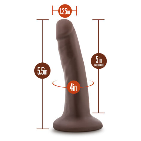 Dr. Skin 5.5in Dildo w/Suction Cup Chocolate, Blush