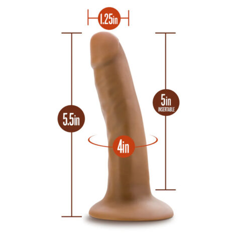 Dr. Skin 5.5in Dildo w/Suction Cup Mocha, Blush