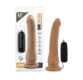 Dr. Skin 8.5in Vibrating Dildo w/Suction Cup Mocha, Blush