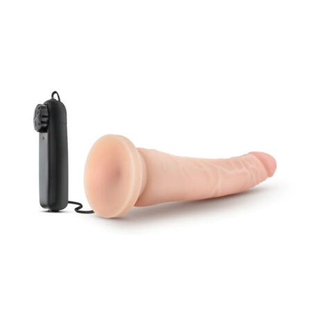 Dr. Skin 8.5in Vibrating Dildo w/Suction Cup Vanilla, Blush