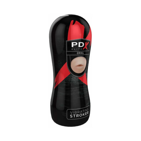 PDX Elite Vibrating Oral Stroker Beige, Pipedream