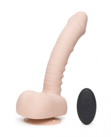 Uprize Remote AutoErect Vibrating Dildo Beige 8 inch