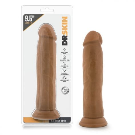 Dr Skin 9.5in Cock With Suction Cup Mocha