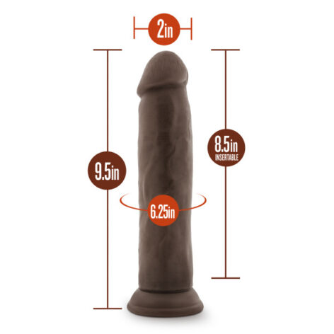 Dr Skin 9.5in Dildo w/Suction Cup Chocolate, Blush