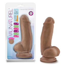 Fat Boy Dildo Au Naturel 7in w/Balls Mocha Brown, Blush