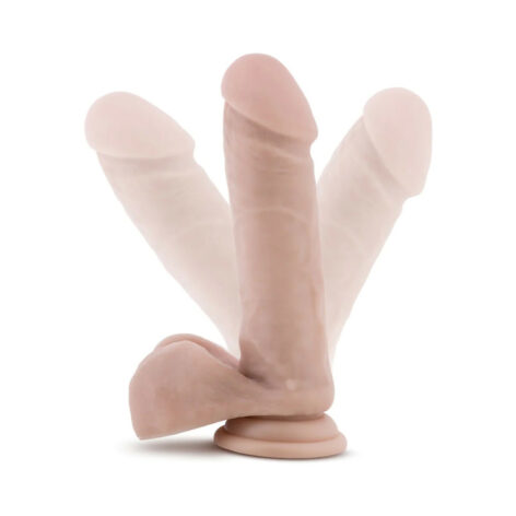 Au Naturel 8in Sensa Feel Dildo w/Balls Beige, Blush