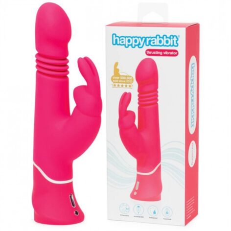 Happy Rabbit Thrusting Silicone Vibrator Pink