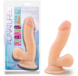 Au Naturel 6.5in Sensa Feel Dildo With Balls Beige