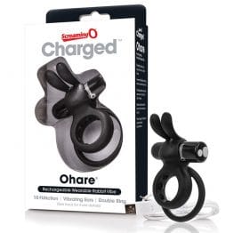 Charged Ohare Rabbit Vibe Cock Ring Black